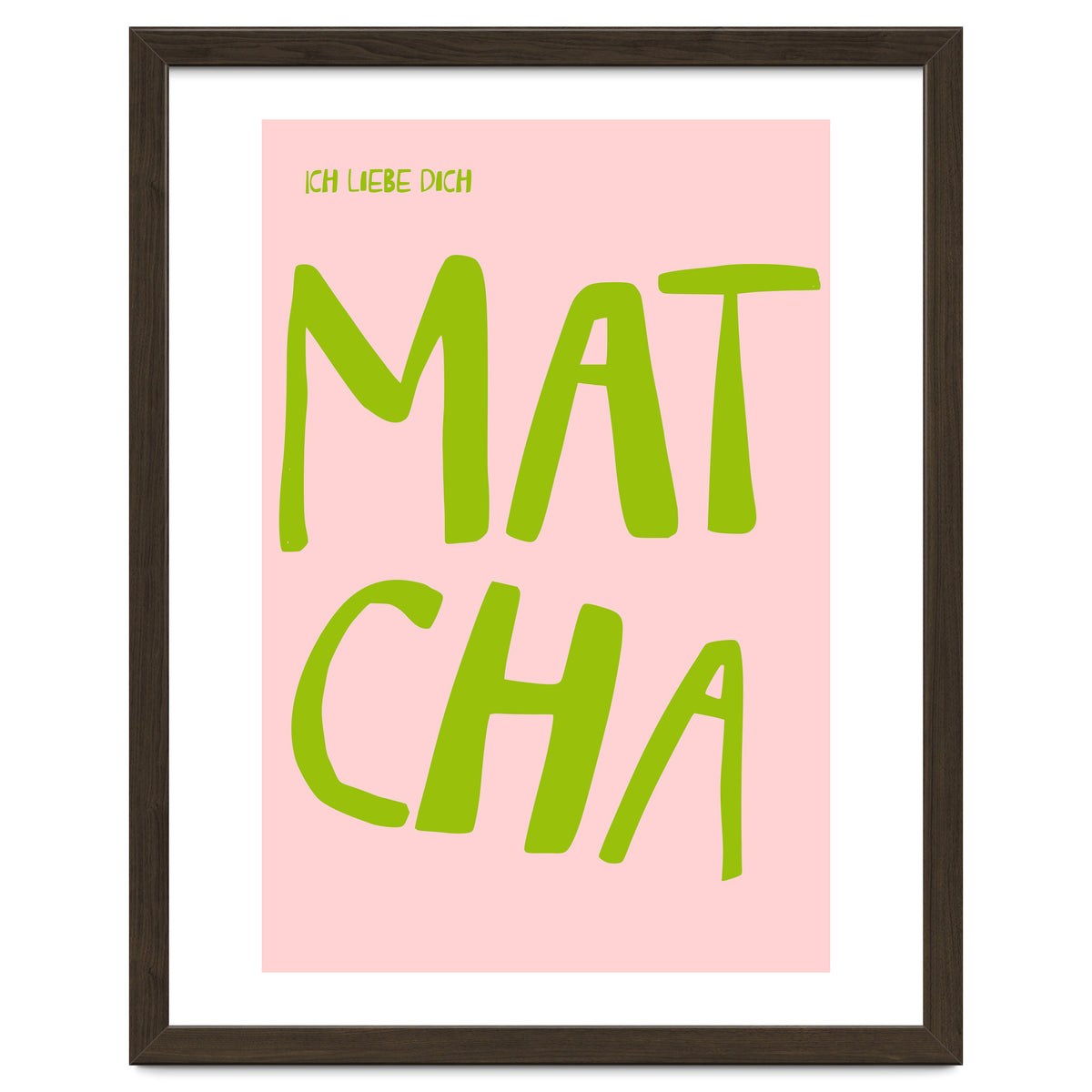 Matcha Typography Kitchen Print, Green Tea Quote Poster for Cozy Cafe Decor