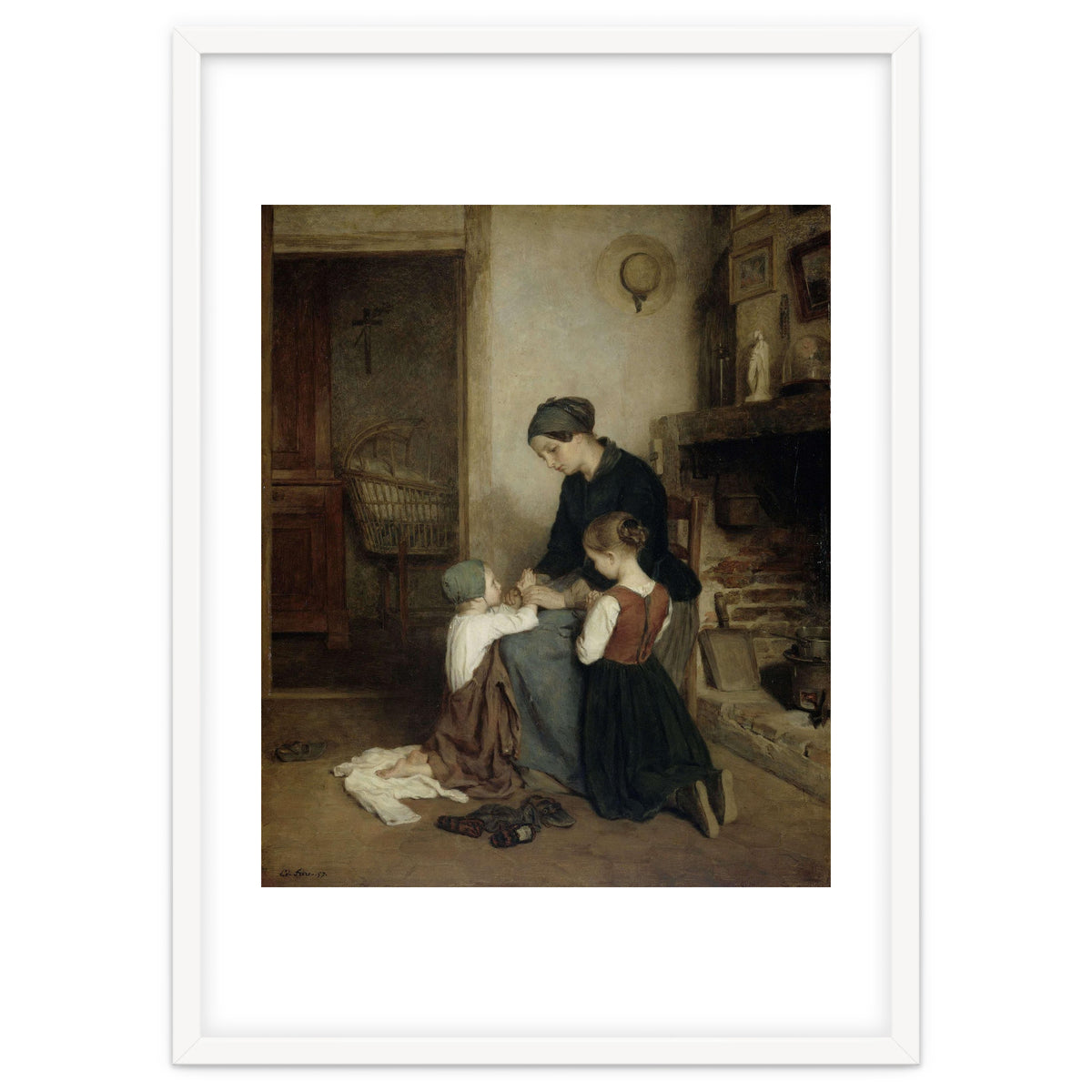 The Evening Prayer. Dating: 1857. Measurements: h 46.5 cm × w 38.5 cm; d 6.4 cm.