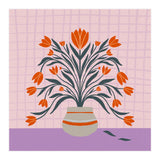 Tulips in a vase - orange and violet (Print Only) thumbnail