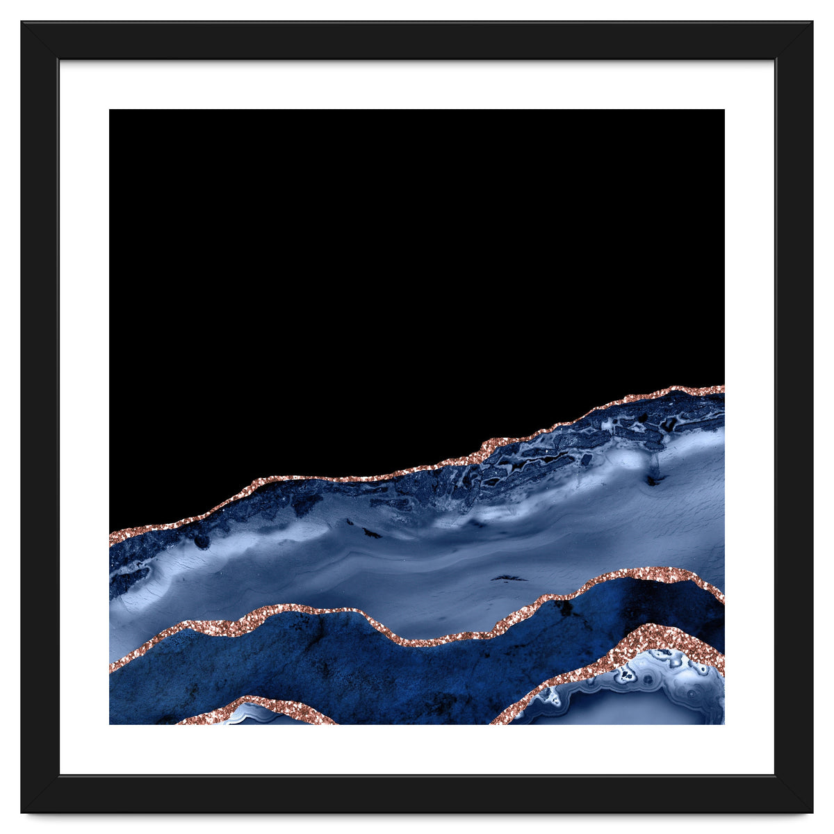 Navy & Rose Gold Agate Texture 17