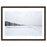 Traces of driving a car on a snowy coast thumbnail