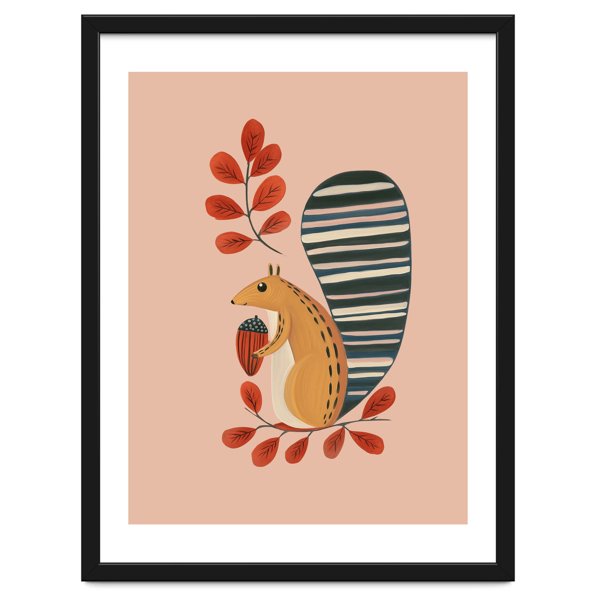 Squirrel In A Pink Autumn