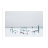 Playground in the winter snow beach (Print Only) thumbnail