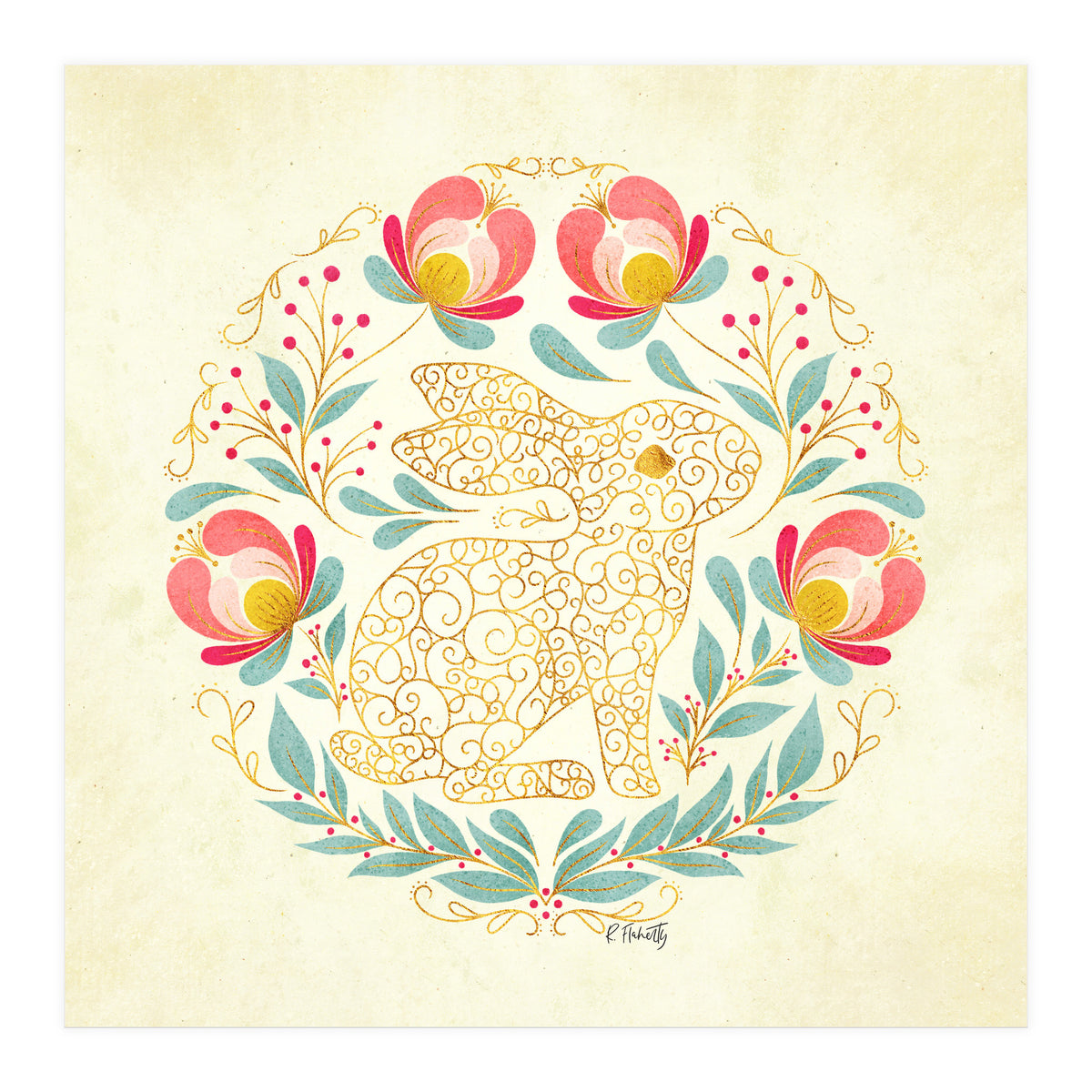 Folk Art Rabbit (Print Only)