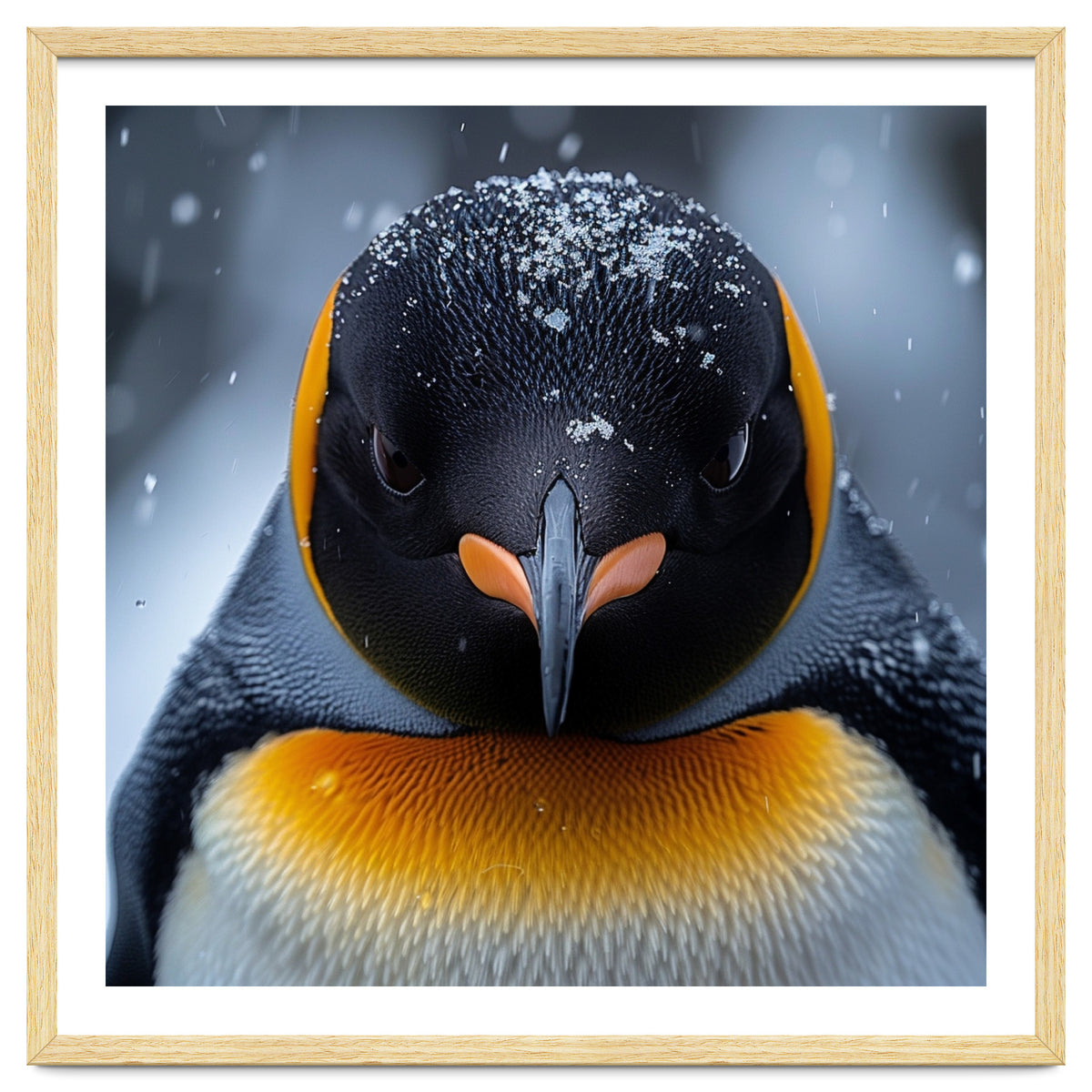 Close Up King Penguin In The Snow