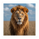 Majestic Lion In African Savanna Under Blue Sky (Print Only) thumbnail