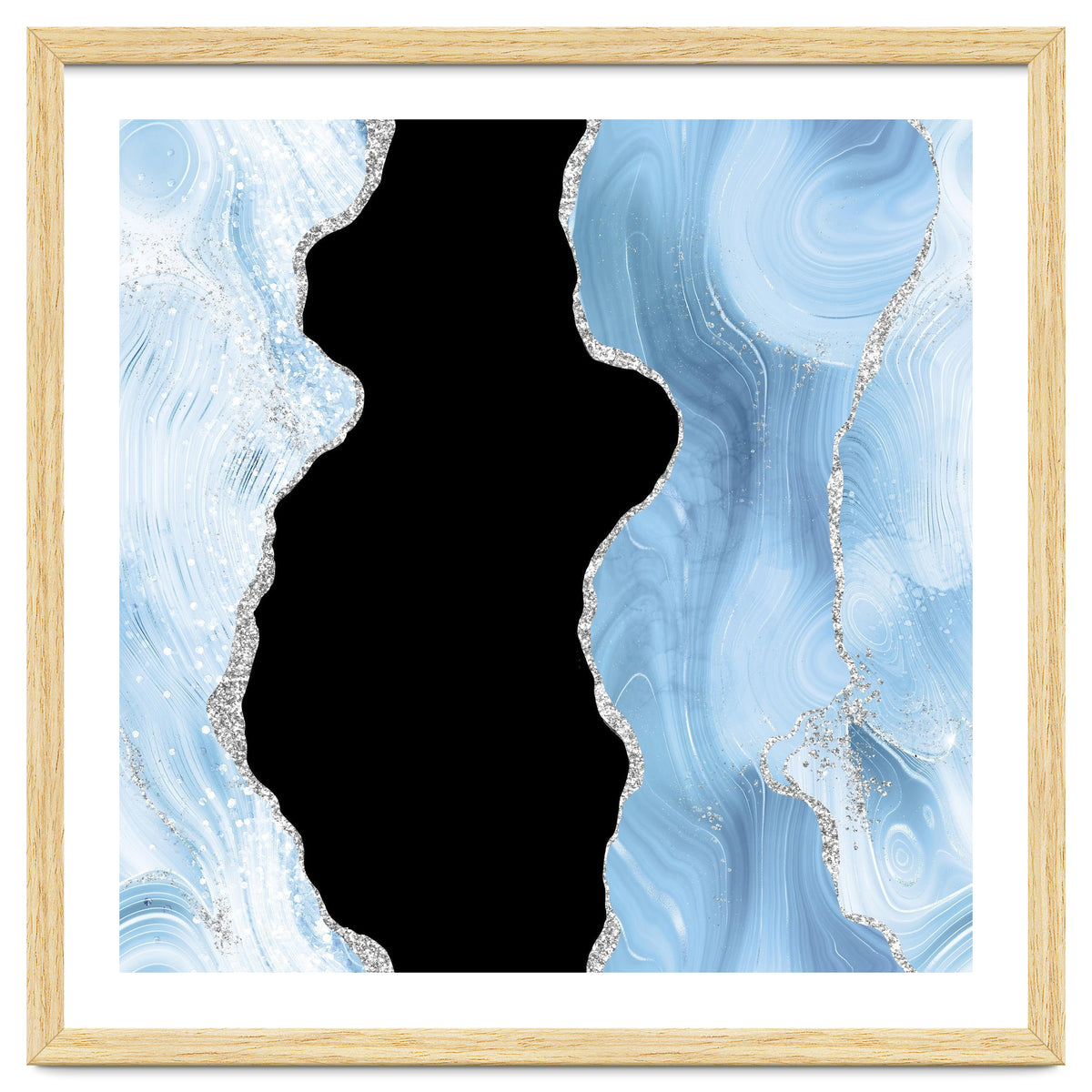 Blue & Silver Agate Glitter Texture 02