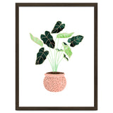Home Plant | Ceramic Botanical Planter Illustration | Minimal Bohemian Watercolor Painting Polka Dot thumbnail