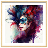 Turquoise Feathered Carnival Mask Portrait thumbnail