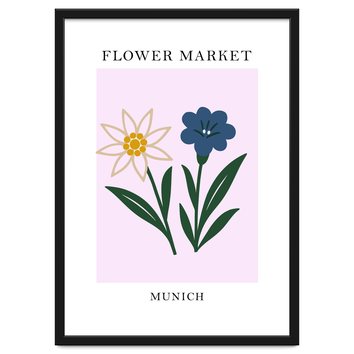 Munich Flower Market - Minimalist Edelweiss Botanical Print