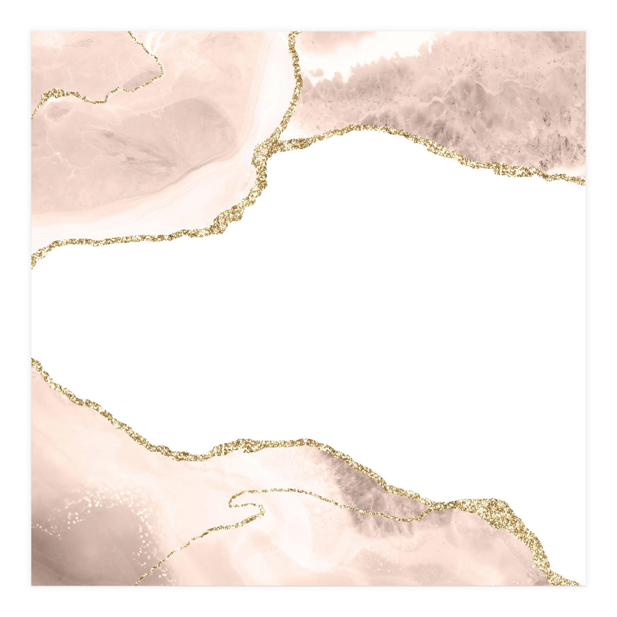 Ivory & Gold Agate Texture 06  (Print Only)