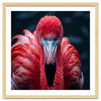 Close Up Flamingo Face With Water Droplets