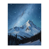 Majestic Snow-Capped Mountain Peak Under a Brilliant Starry Night Sky (Print Only) thumbnail