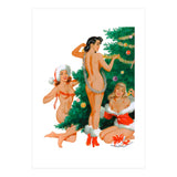 Three Beautiful Women Decorating a Christmas Tree (Print Only) thumbnail