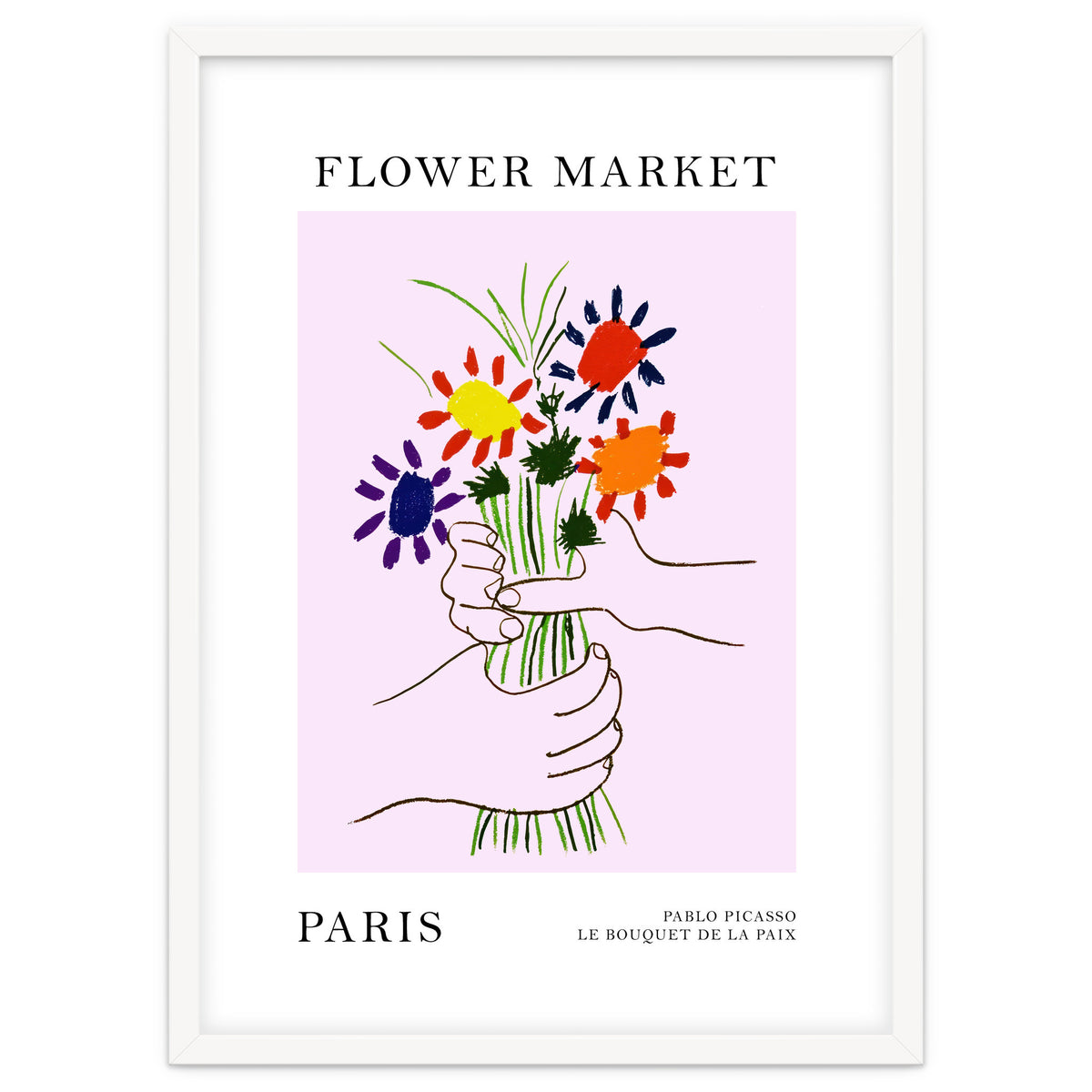 Paris Flower Market Picasso Style Art