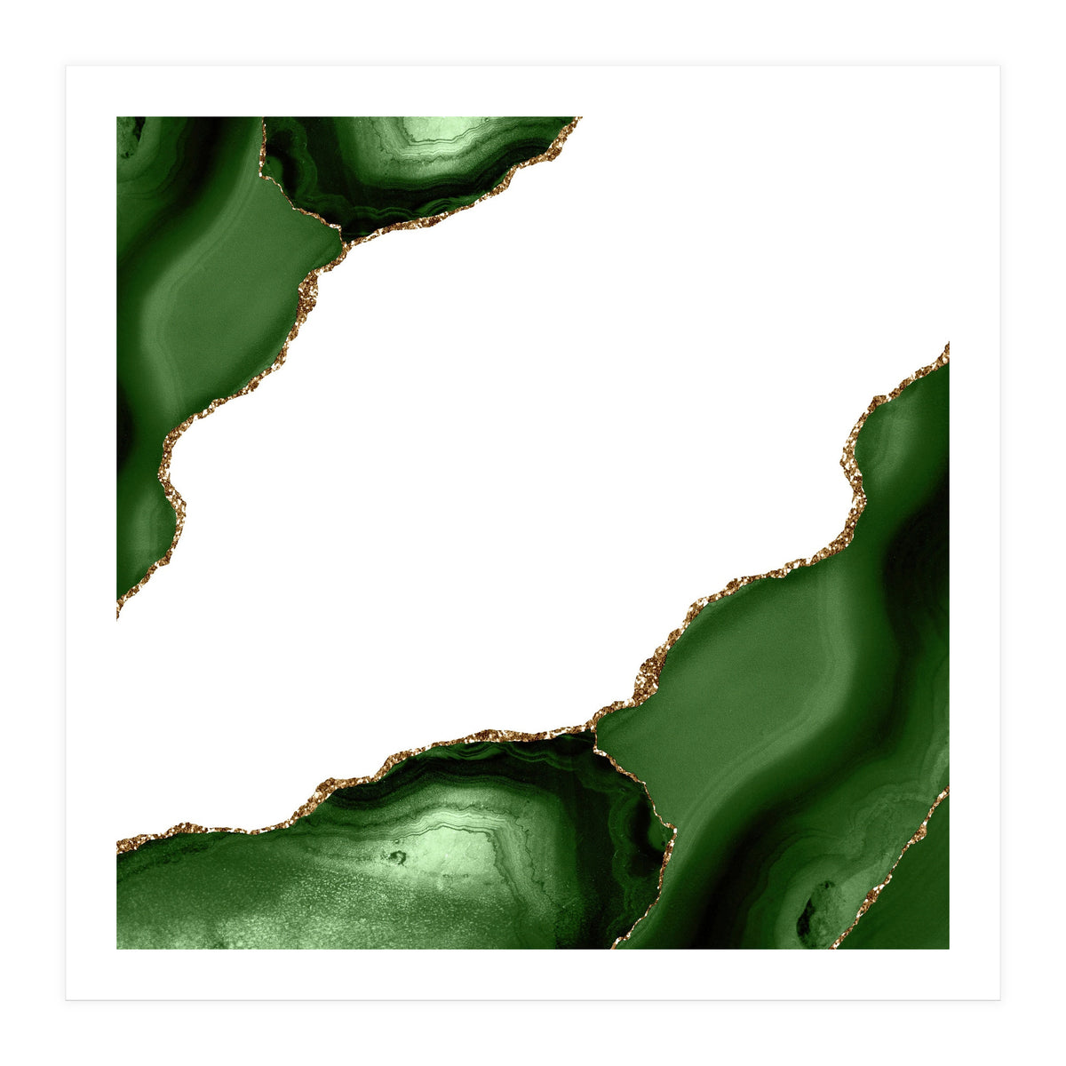 Green & Gold Agate Texture 22 (Print Only)