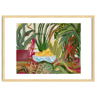 Tropical Table of Lemons still life expressionism oil