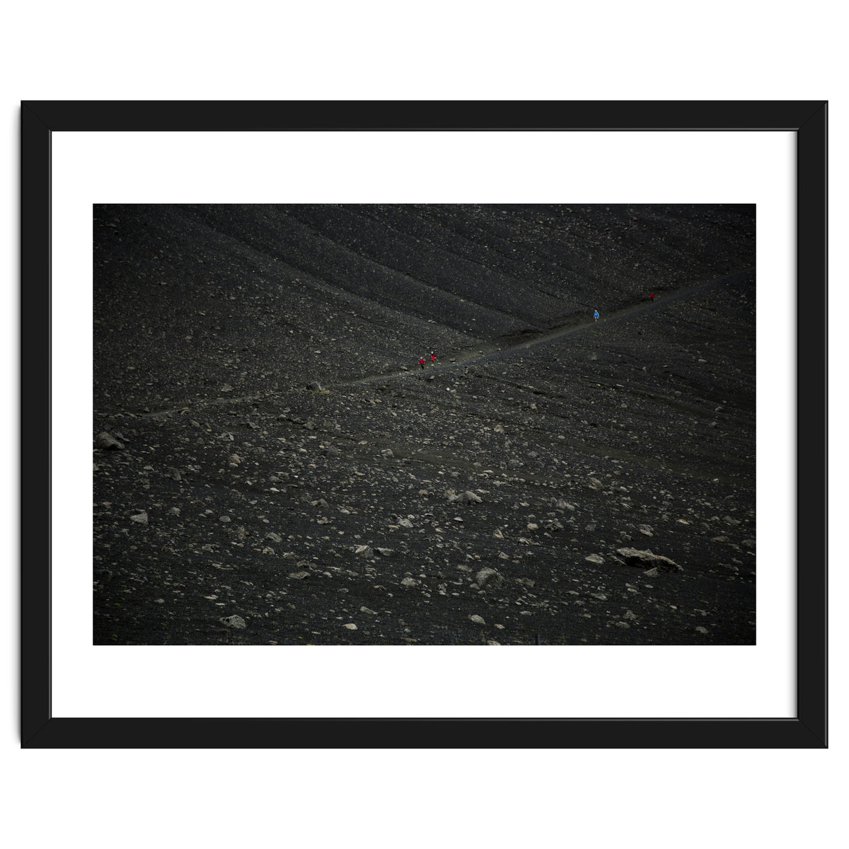 Kids running down from the volcano - Iceland