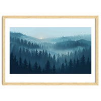 Misty Evergreen Forest: Moody Atmospheric Landscape