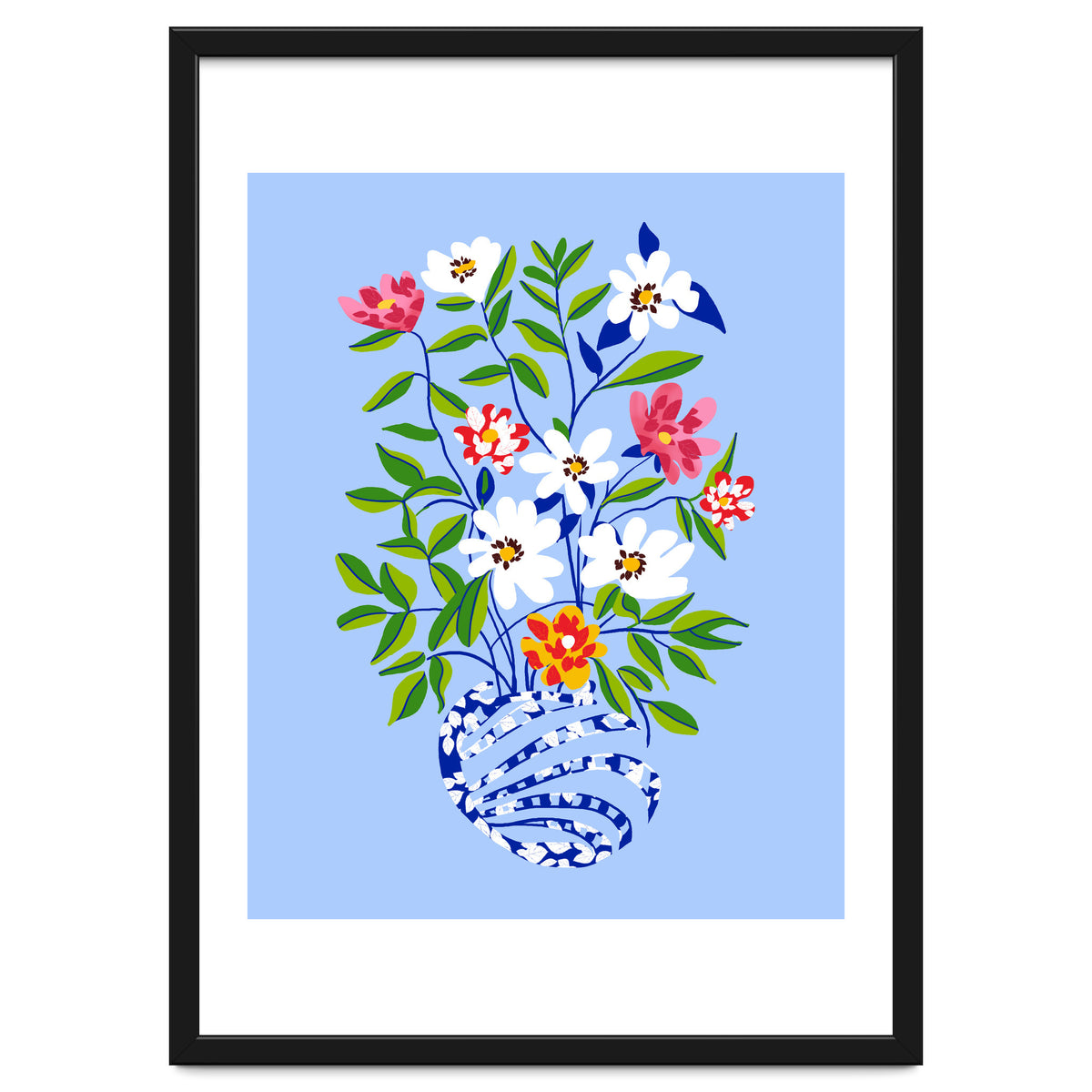 The Floopy Planter, Abstract Flower Pot Illustration, Pop Bohemian Eclectic Botanical, Flower Colorful Blossom