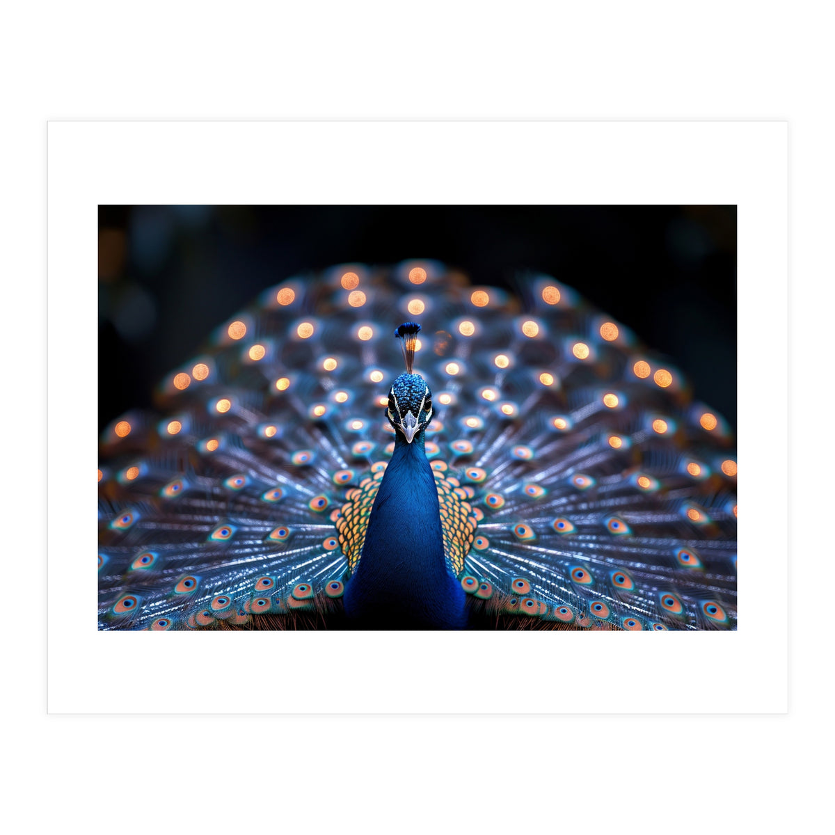 Close Up Peacock Showing Its Beautiful Feathers (Print Only)