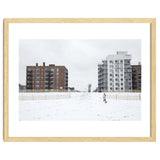 Walking with the dog on a snowy day thumbnail