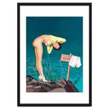 Sexy Pinup Girl With No Swimming Sign thumbnail