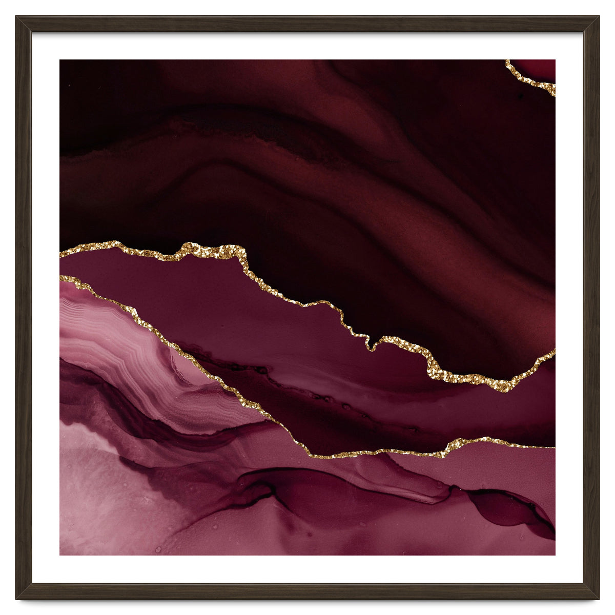 Burgundy & Gold Agate Texture 12