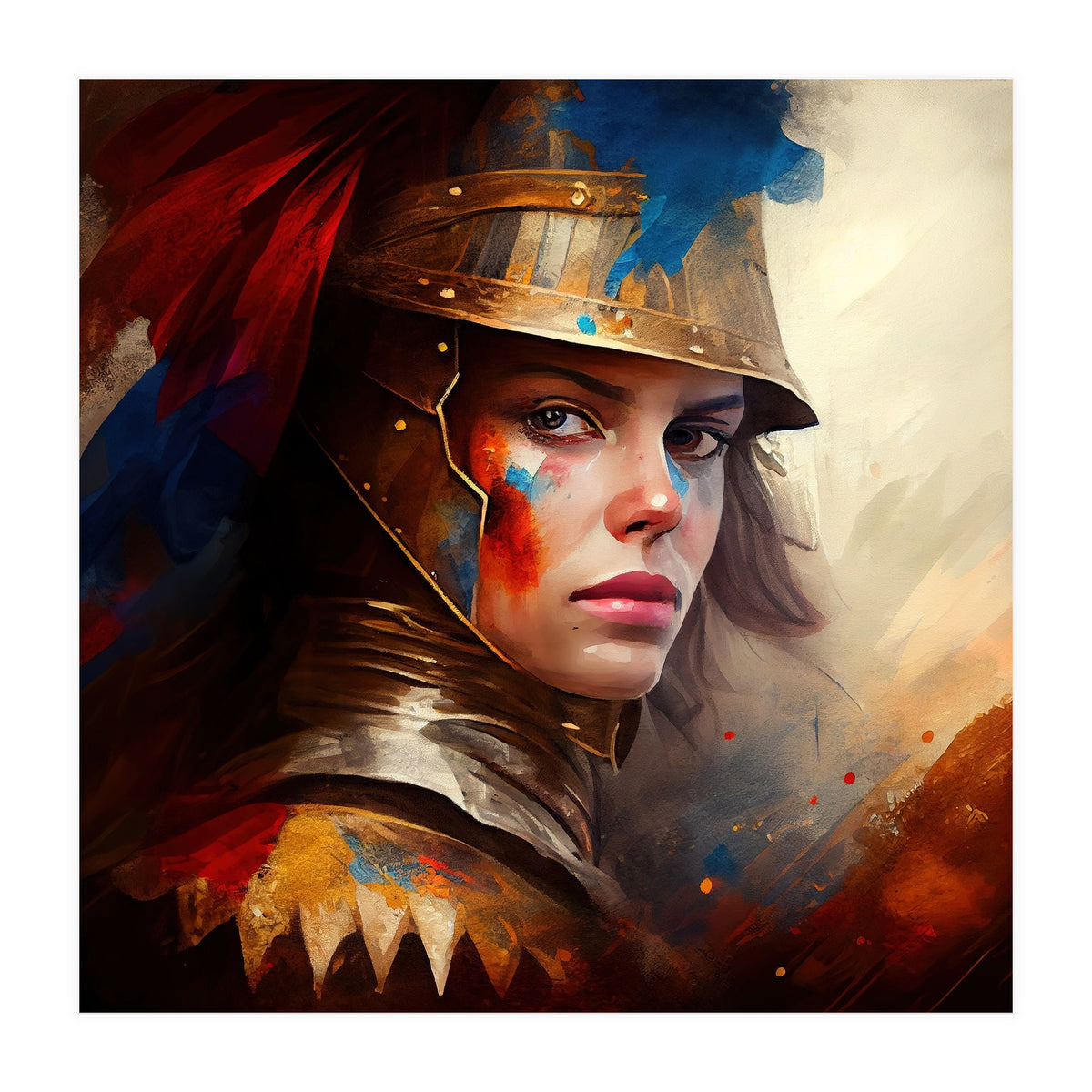 Powerful Medieval Warrior Woman #4 (Print Only)