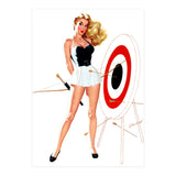Pinup Girl Posing With Target (Print Only) thumbnail