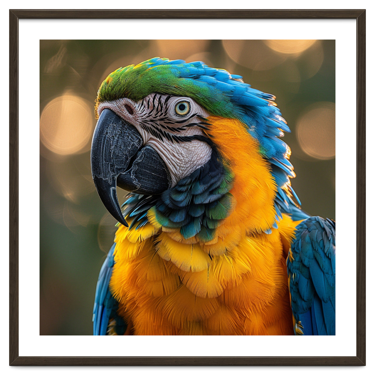 Blue And Gold Macaw Portrait Close Up
