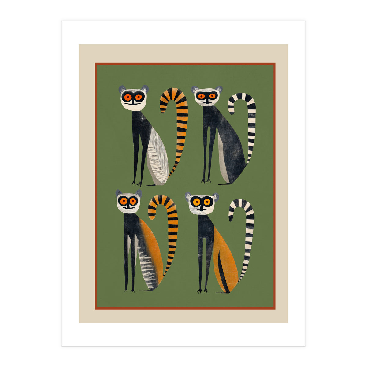 Striped Lemurs (Print Only)