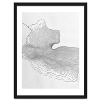 Abstract Black And White Organic Flowing Lines Pattern
