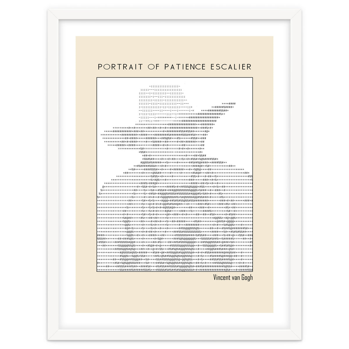 Portrait of Patience Escalier (1888) - Vincent van Gogh(ascii art)