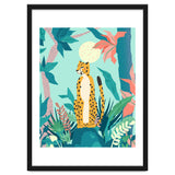 Leopard Forest, Pastel Tropical Jungle Nature Botanical, Moon Eclectic Colorful Wild Animals Boho thumbnail