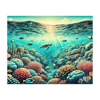 Vintage Australia, Great Barrier Reef Poster (Print Only)