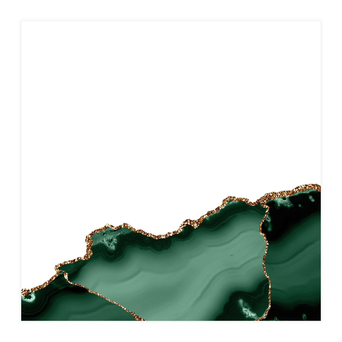 Emerald & Gold Agate Texture 10 (Print Only)