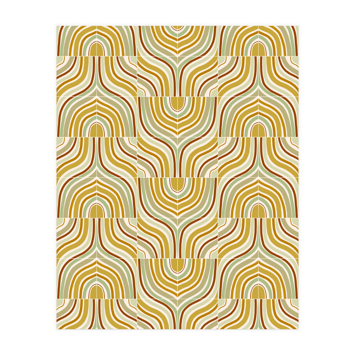 Ochre Marbled Tiles (Print Only)