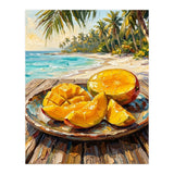 Tropical Mango Beach Oil Painting  (Print Only) thumbnail