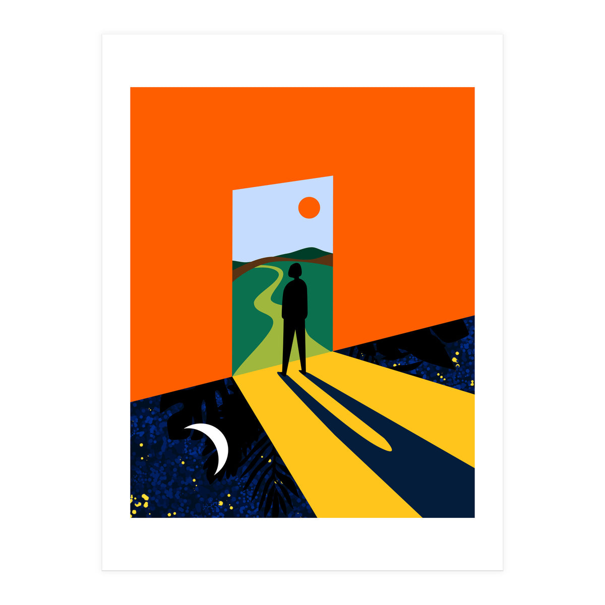 The Path Ahead, Abstract Concept Positivity Growth Mindset People, Eclectic Inspire Bohemian Contemporary Modern Pop Art (Print Only)