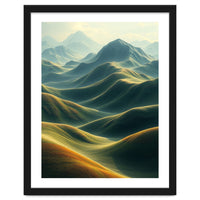 Ethereal Green Mountain Ridges Art