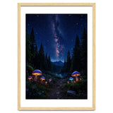 Enchanted Midnight Forest: Glowing Mushrooms and Milky Way thumbnail