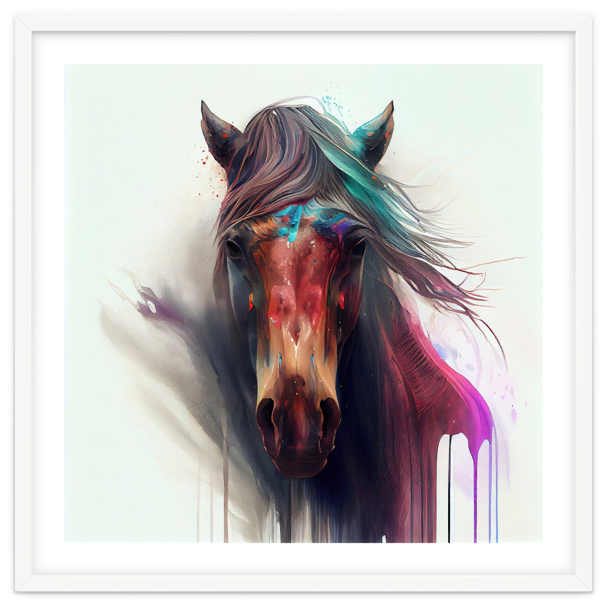 Wild Horse Face Portrait
