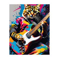 Cat Plays The Guitar, Graffiti (Print Only)