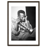 Jazz trumpeter Miles Davis early in his career playing in New York City, circa 1955. thumbnail