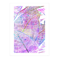 Pink Banana Leaves | Tropical Botanical Jungle | Ultraviolet Purple Nature Plants | Eclectic Forest (Print Only)