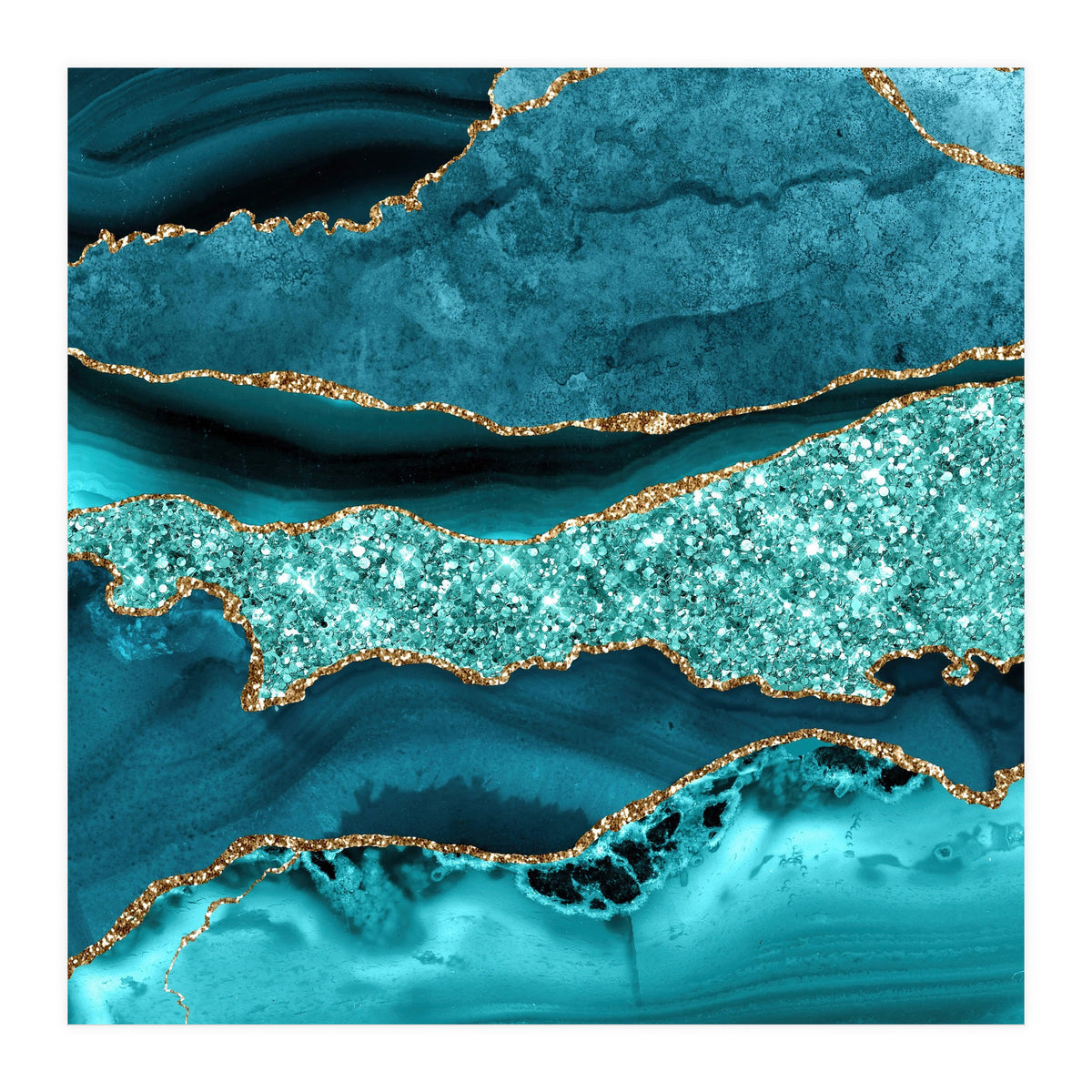 Agate Glitter Ocean Texture 12 (Print Only)