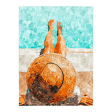 By The Pool All Day, Summer Travel Woman Swimming, Tropical Fashion Bohemian Painting (Print Only) thumbnail