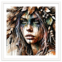 Autumn Leaf Druid Woman Portrait