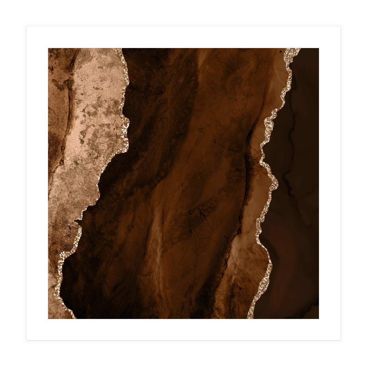 Brown & Gold Agate Texture 01 (Print Only)